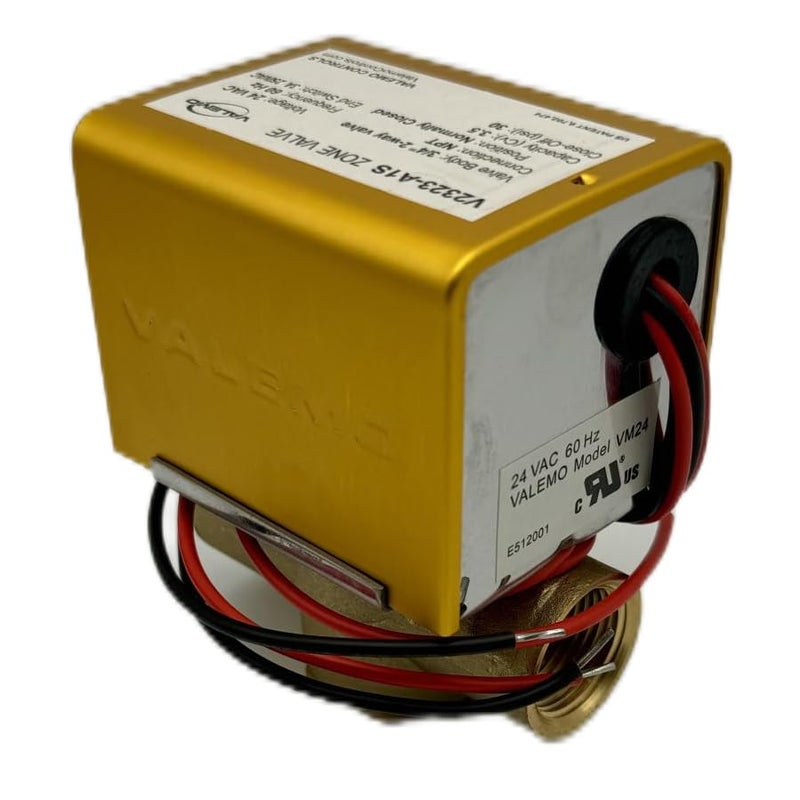 Valemo V2323-A1S Motorized Zone Valve, 2-way, 3/4" Threaded NPT, Normally Closed, 24 VAC with End Switch - Image 2